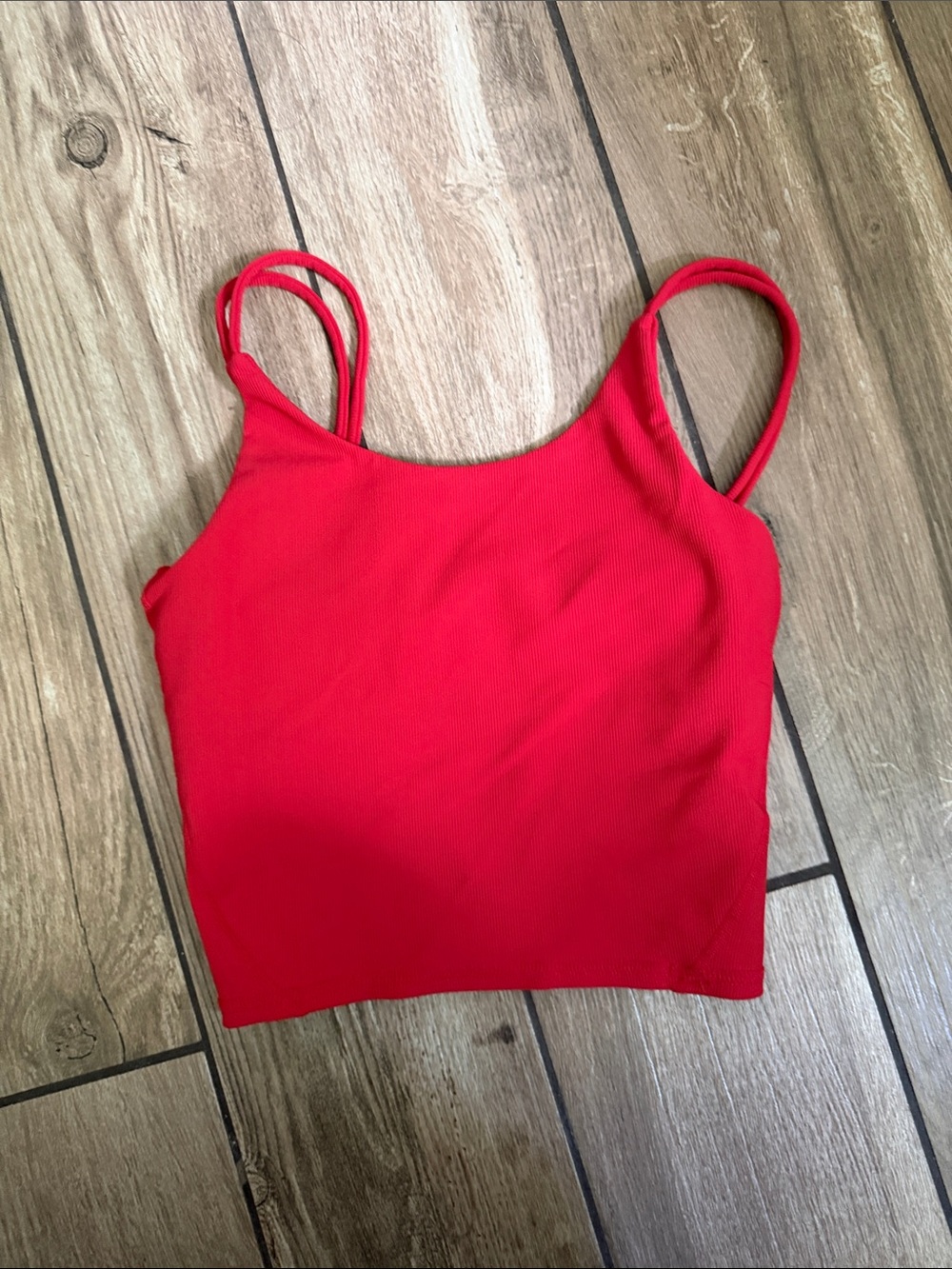Wilo Red Ribbed Tank Crop Top - Women
